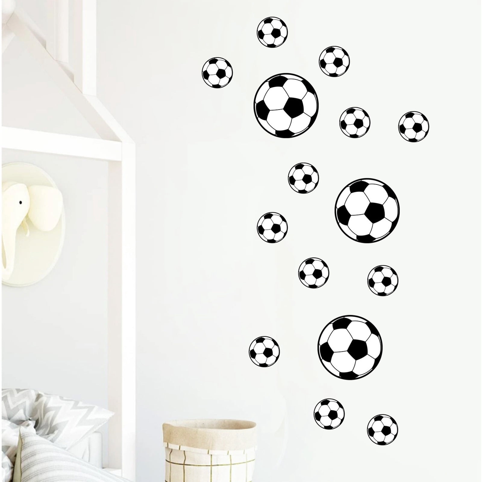 Soccer Stickers for Wall, Football Fan Room Decor, Sports Themed Stickers for Doors, Windows, Bedroom, Kids & Teens, Waterproof Vinyl Stickers with Balls & Bottles Design - Image 5