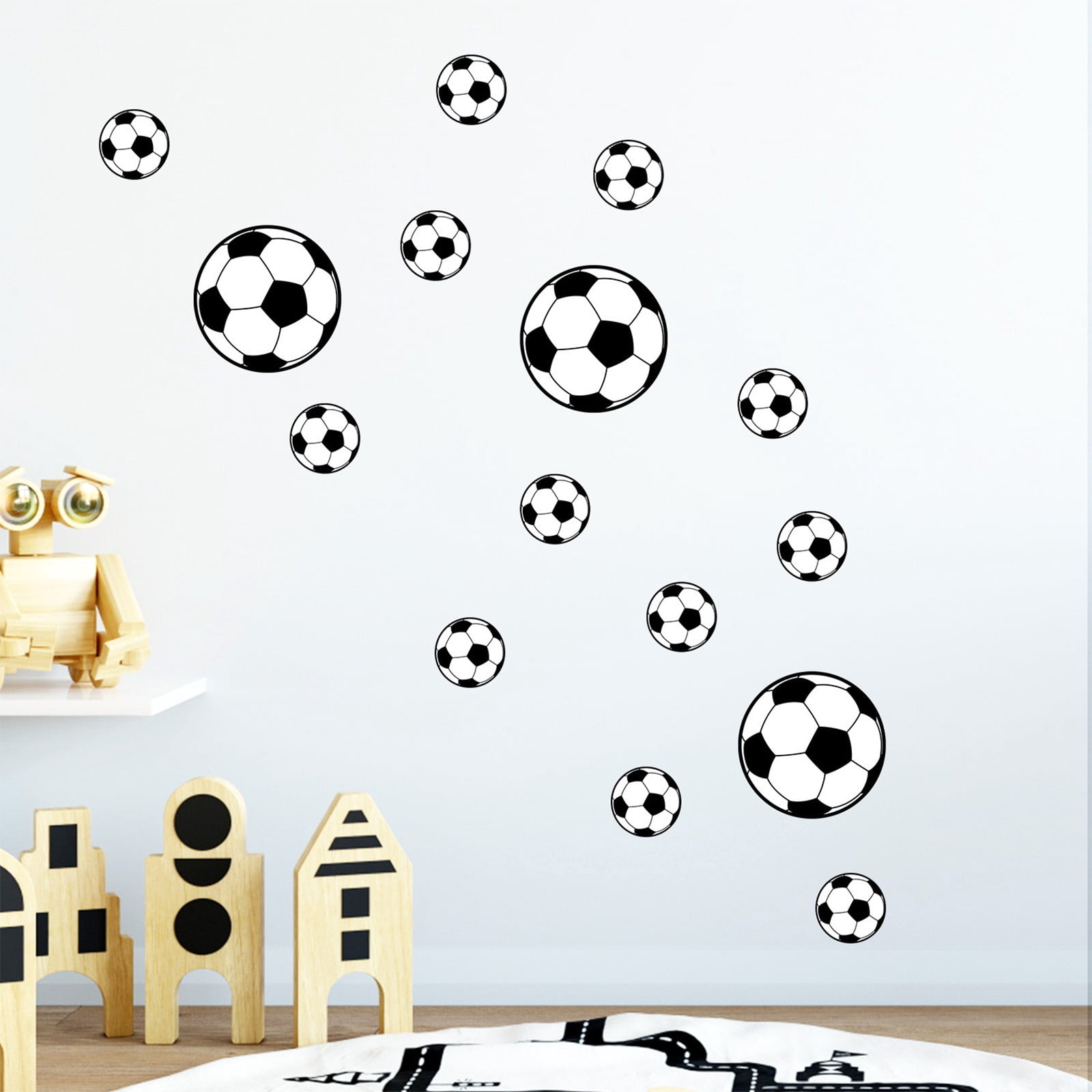 Soccer Stickers for Wall, Football Fan Room Decor, Sports Themed Stickers for Doors, Windows, Bedroom, Kids & Teens, Waterproof Vinyl Stickers with Balls & Bottles Design - Image 6