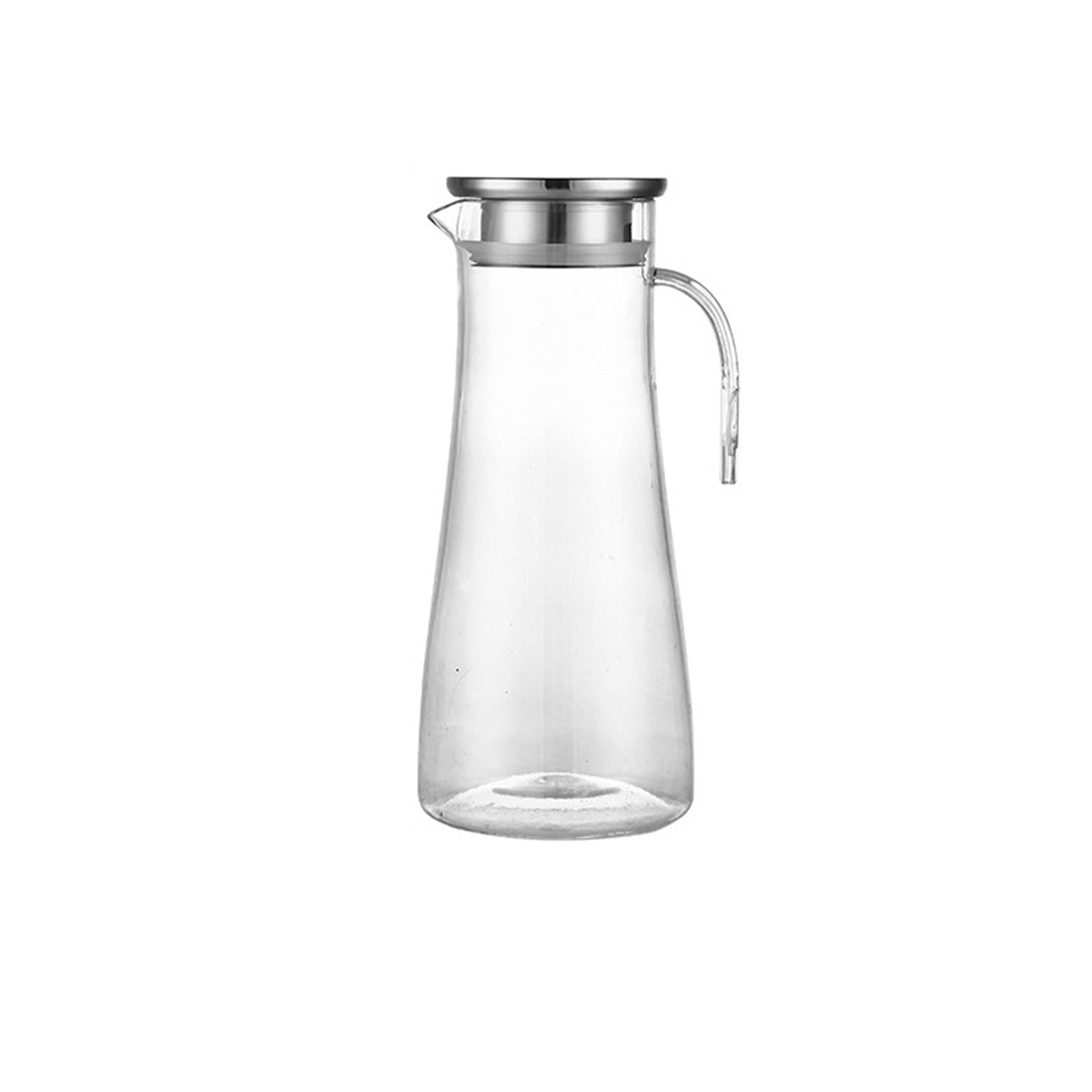Glass Pitcher with Lid, Easy Clean and Heat Resistance Borosilicate Glass Jug for Hot or Cold Water, Milk, Ice Tea and Juice Beverage, 1 Pcs, 33.8 Oz, 9.44x3.54 9.44