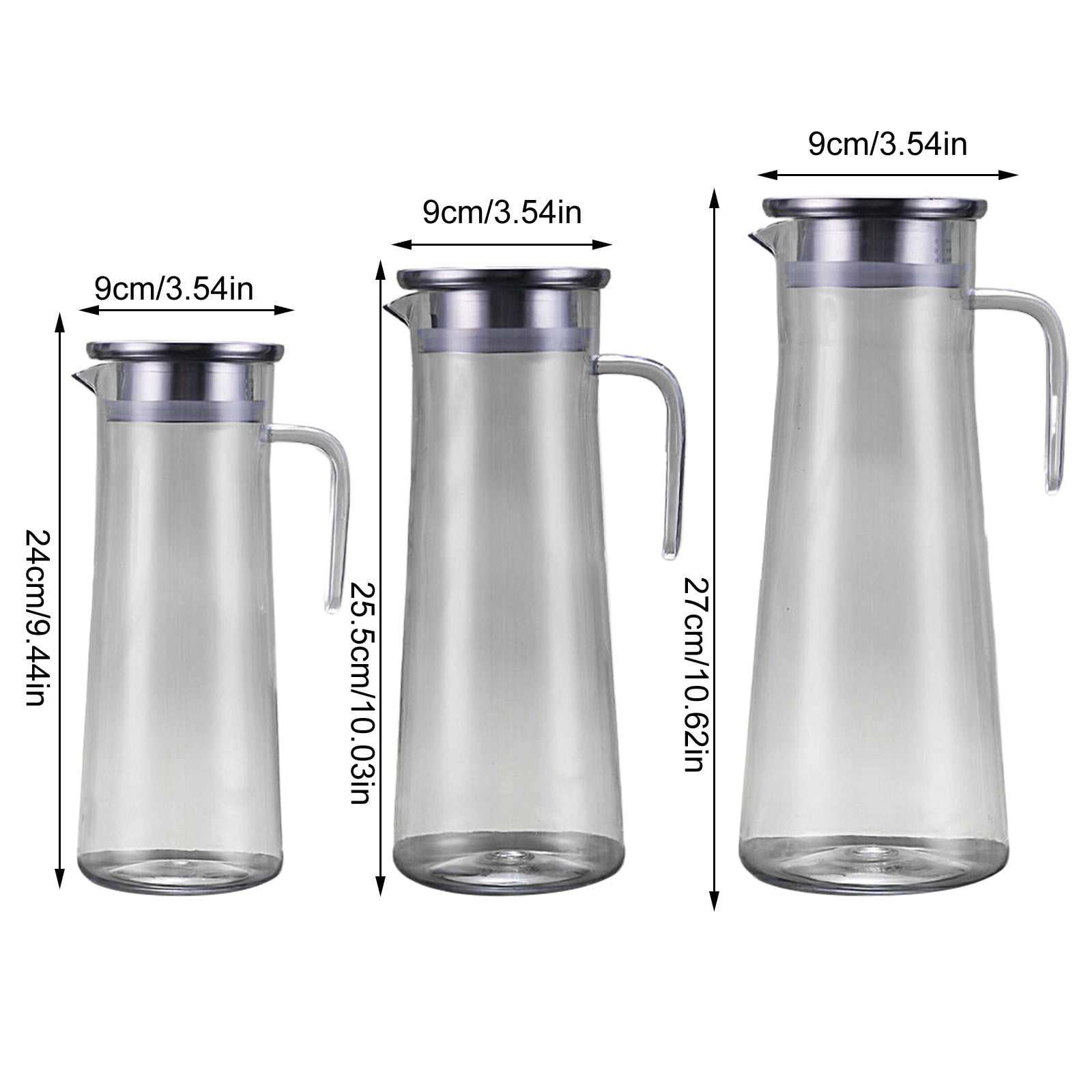 Glass Pitcher with Lid, Easy Clean and Heat Resistance Borosilicate Glass Jug for Hot or Cold Water, Milk, Ice Tea and Juice Beverage, 1 Pcs, 33.8 Oz, 9.44x3.54 9.44