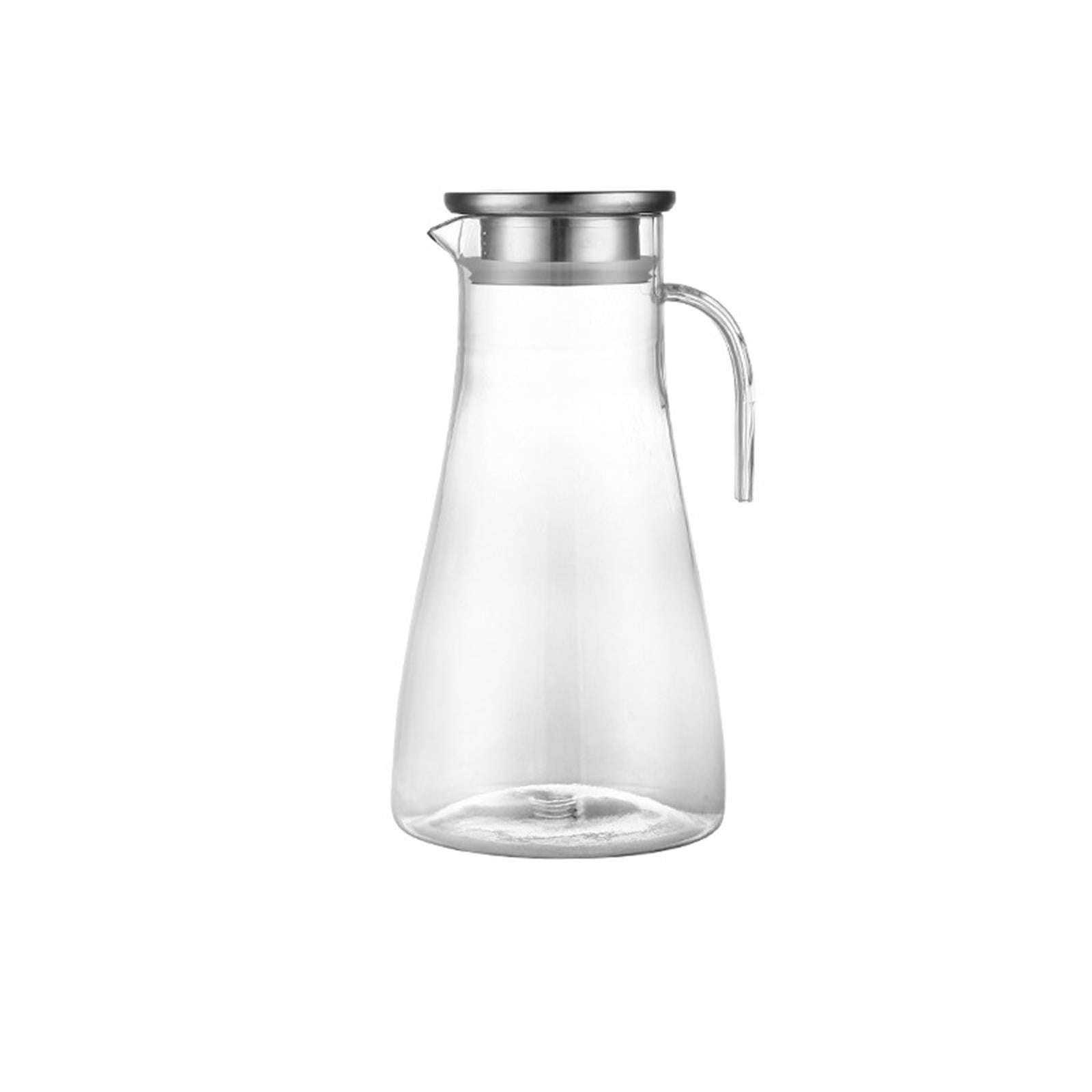 Glass Pitcher with Lid, Easy Clean and Heat Resistance Borosilicate Glass Jug for Hot or Cold Water, Milk, Ice Tea and Juice Beverage, 1 Pcs, 33.8 Oz, 9.44x3.54 10.03
