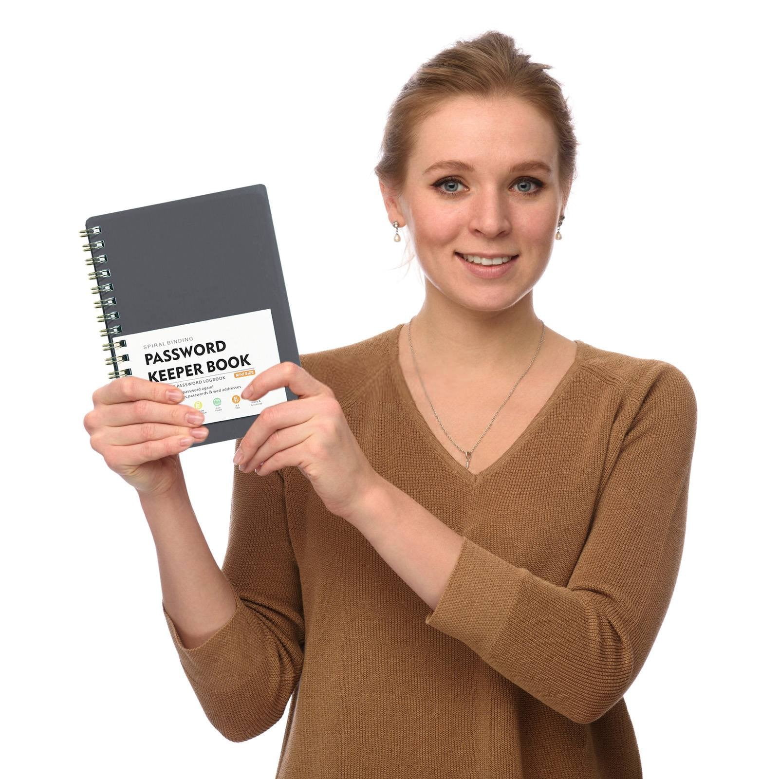 Spiral Password Book with Alphabetical Tabs,Plastic Password Book,Password Book Password Book with Personal Alphabet Label Internet Address and Password Headquarters Password Log, 4.25