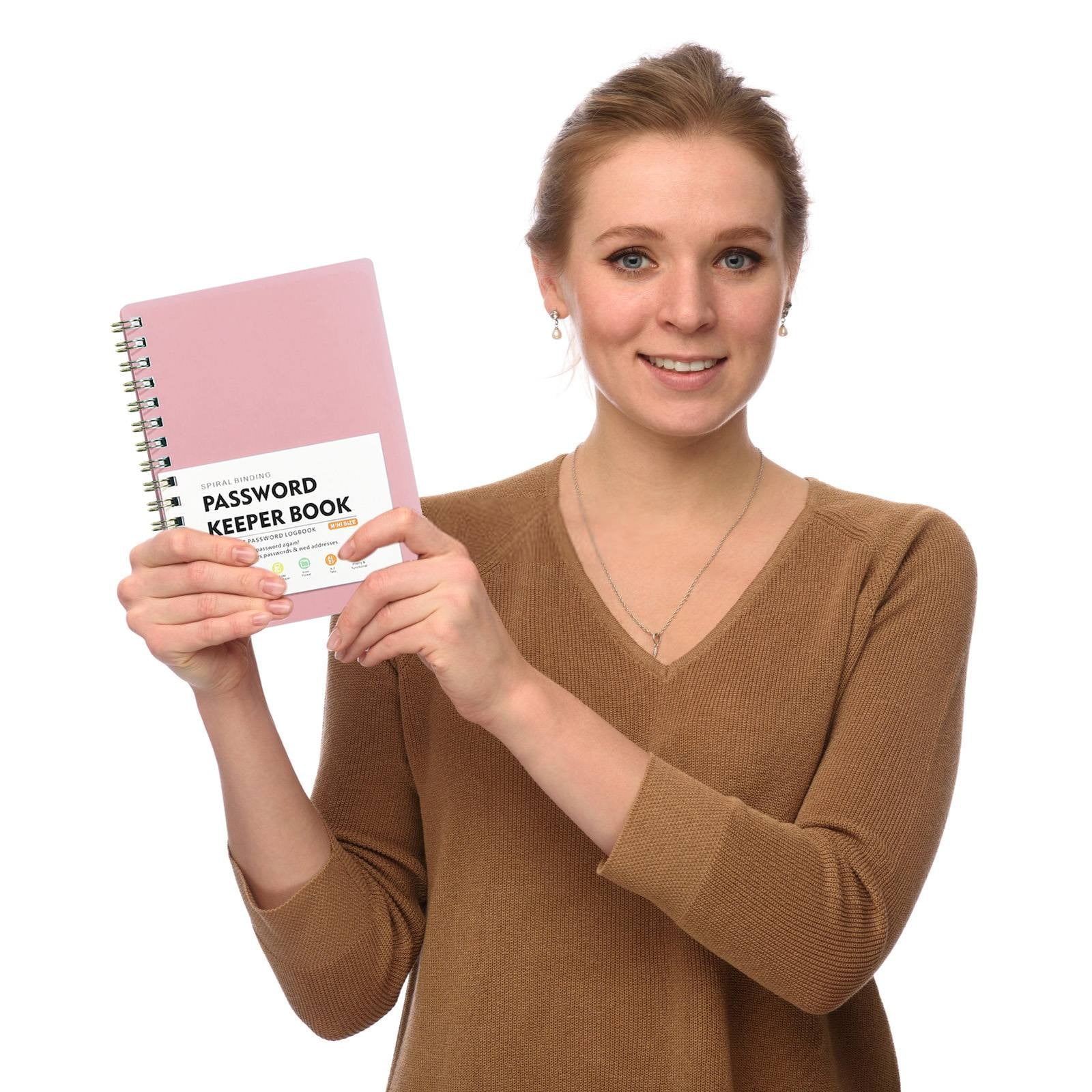 Spiral Password Book with Alphabetical Tabs,Plastic Password Book,Password Book Password Book with Personal Alphabet Label Internet Address and Password Headquarters Password Log, 4.25