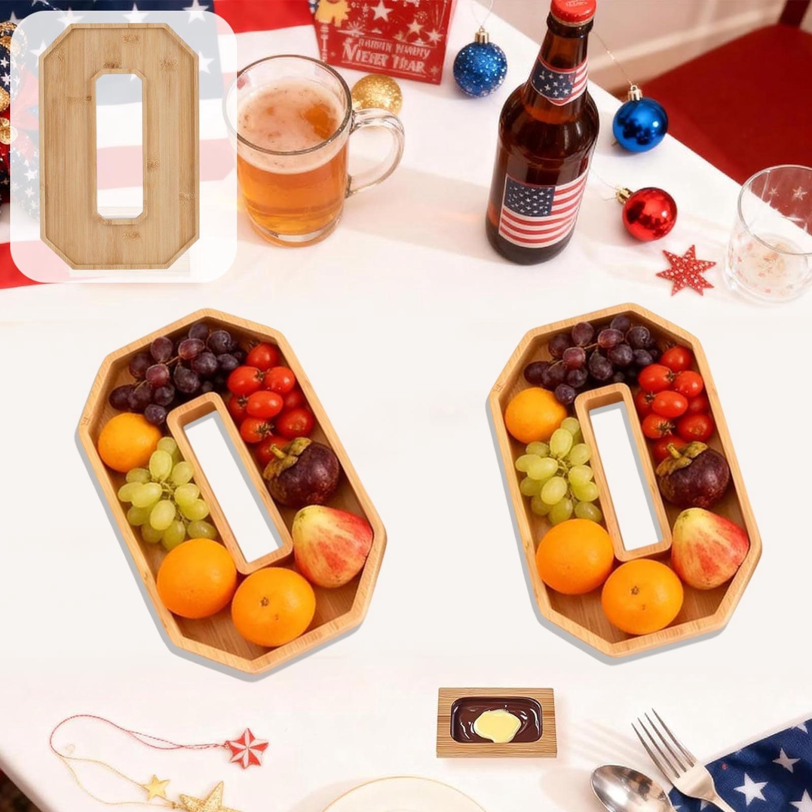 Wooden 2026 Party Supplies Charcuterie Numbers Fillable Decoration,2026 Graduation Fillable Numbers,Number Charcuterie Board Box for Fruit Cheese Platter Candy Cake Plates,Display Candy Snack Tray Number 0 - Image 4
