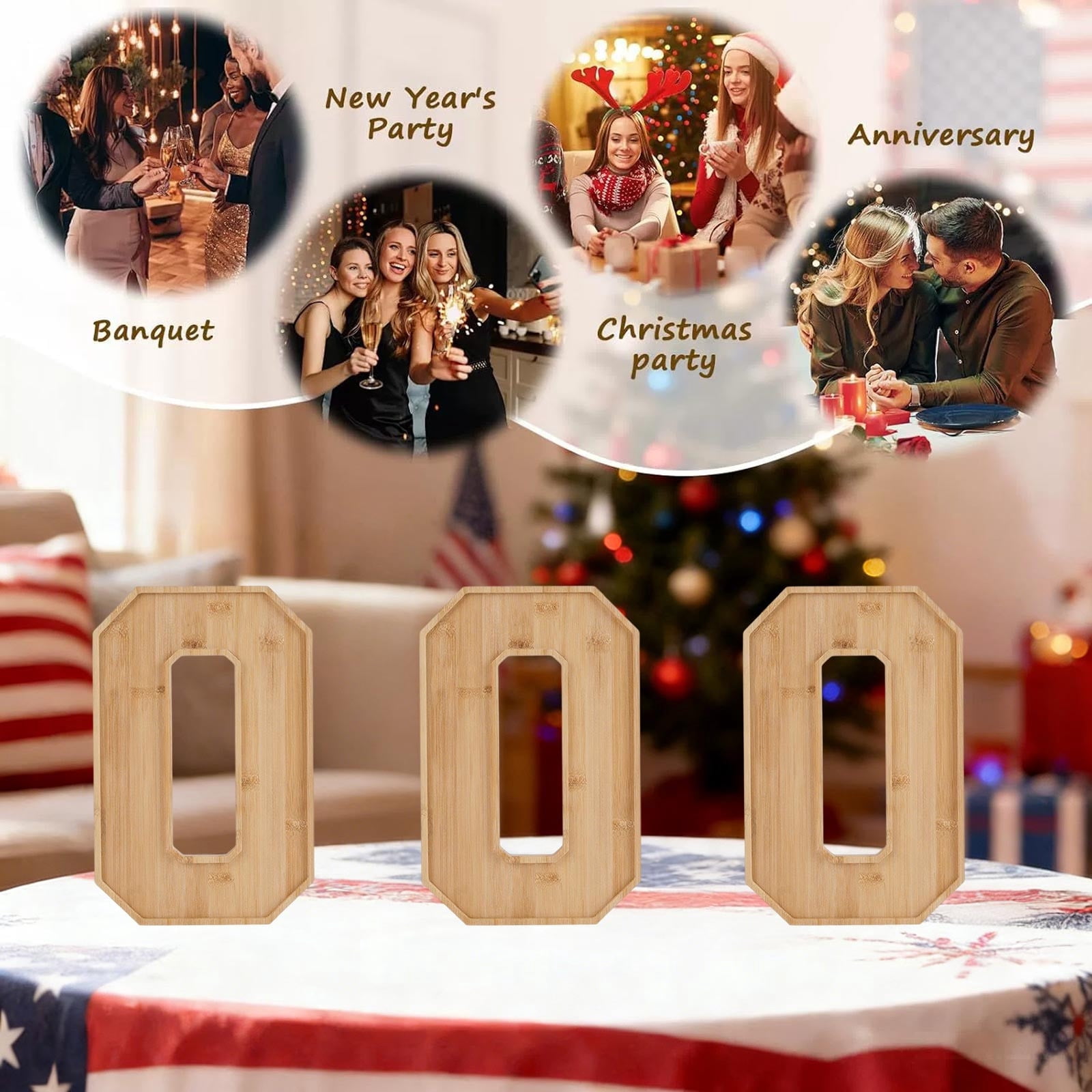 Wooden 2026 Party Supplies Charcuterie Numbers Fillable Decoration,2026 Graduation Fillable Numbers,Number Charcuterie Board Box for Fruit Cheese Platter Candy Cake Plates,Display Candy Snack Tray Number 0 - Image 5