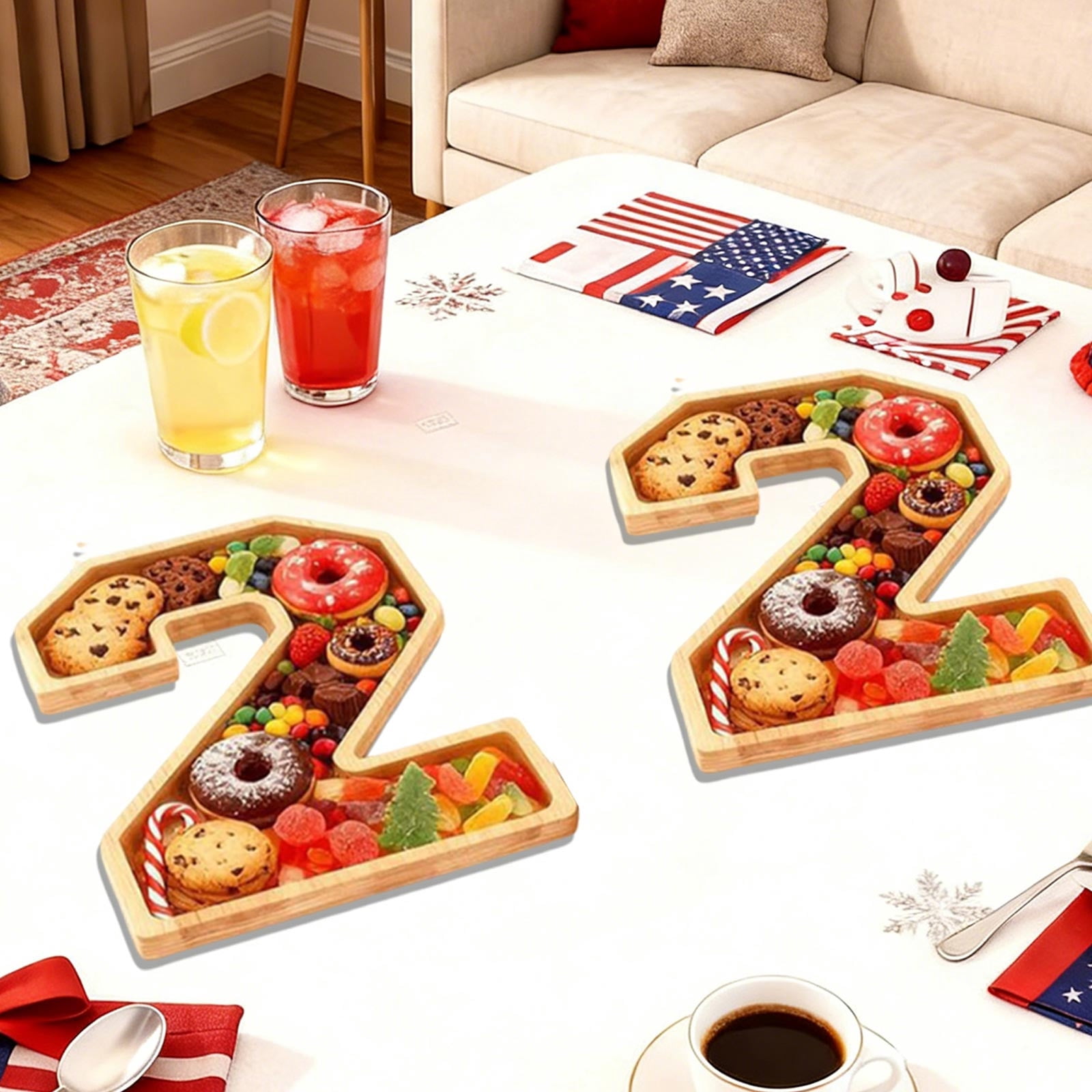 Wooden 2026 Party Supplies Charcuterie Numbers Fillable Decoration,2026 Graduation Fillable Numbers,Number Charcuterie Board Box for Fruit Cheese Platter Candy Cake Plates,Display Candy Snack Tray Number 2 - Image 4