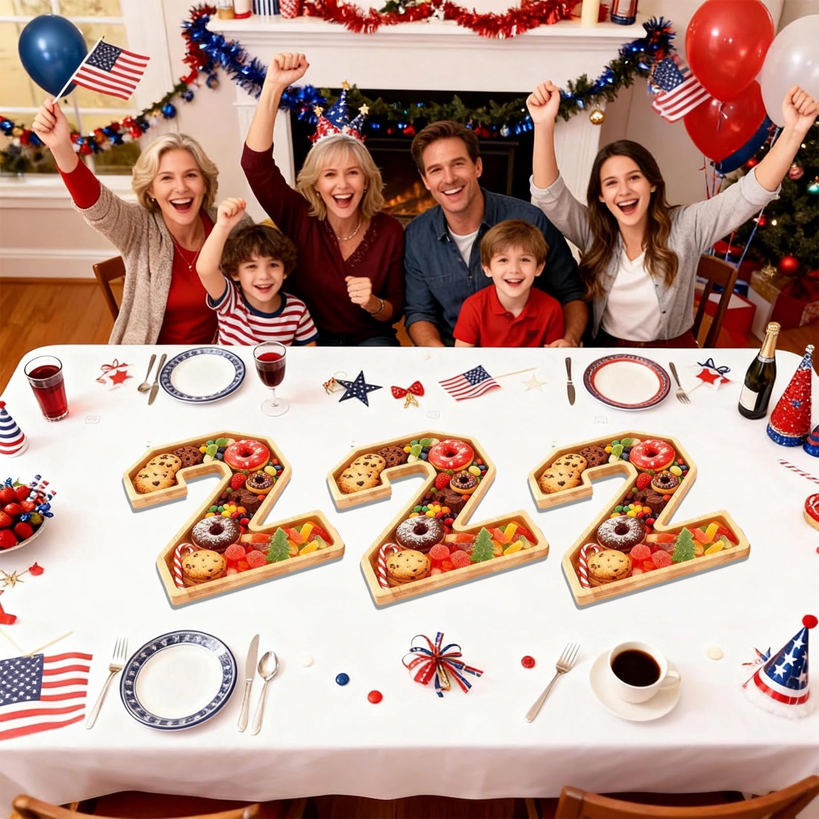 Wooden 2026 Party Supplies Charcuterie Numbers Fillable Decoration,2026 Graduation Fillable Numbers,Number Charcuterie Board Box for Fruit Cheese Platter Candy Cake Plates,Display Candy Snack Tray Number 2 - Image 6