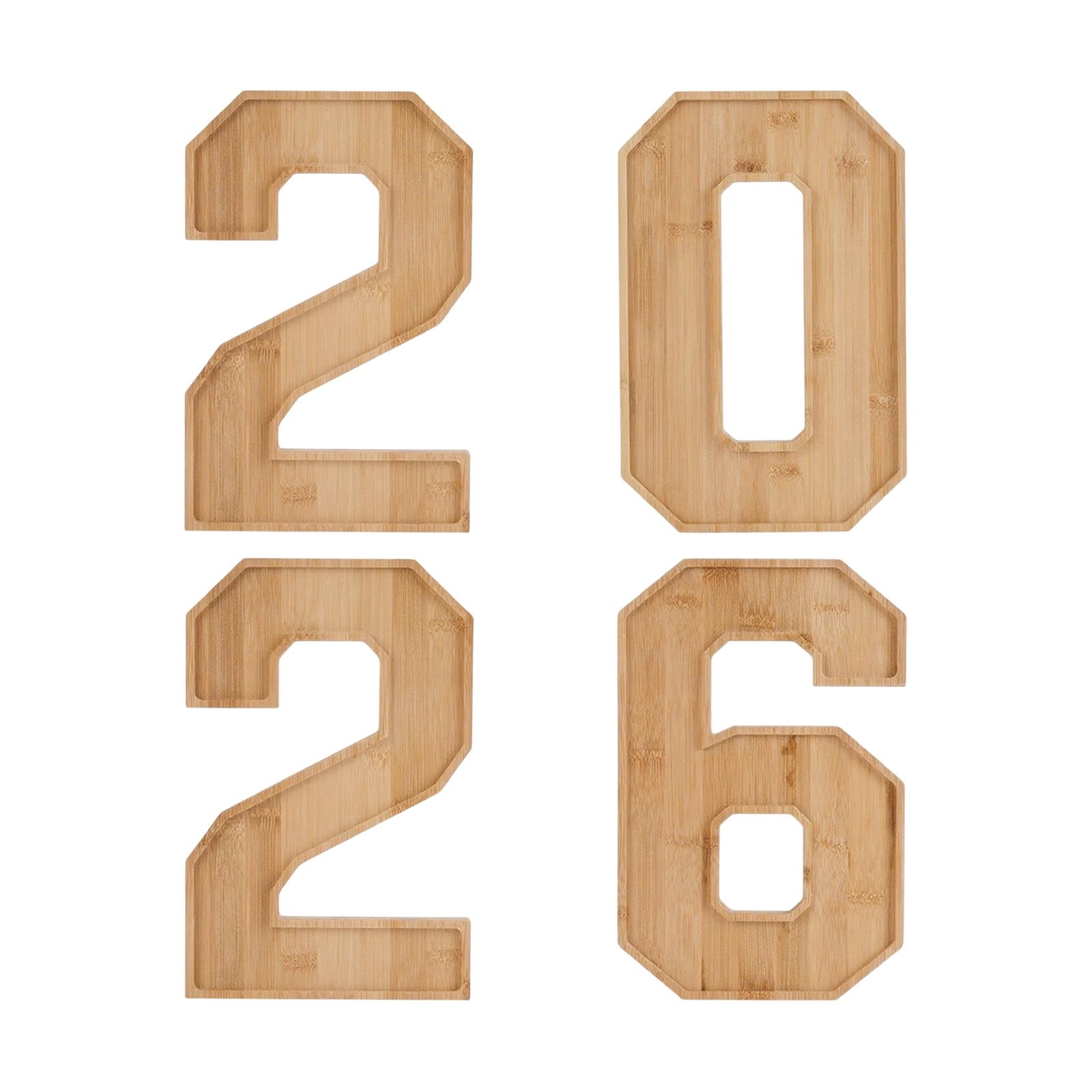 Wooden 2026 Party Supplies Charcuterie Numbers Fillable Decoration,2026 Graduation Fillable Numbers,Number Charcuterie Board Box for Fruit Cheese Platter Candy Cake Plates,Display Candy Snack Tray a set - Image 1