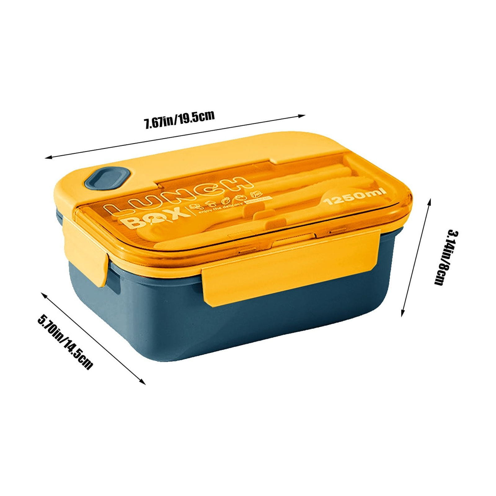 Lunch Box Containers With Dividers, 3 Compartments In One Large Lunch Box, Leakproof Lunch Box, Plastic Microwave Lunch Box Sealed Adult, Suitable For Dining Out Work Navy - Image 6