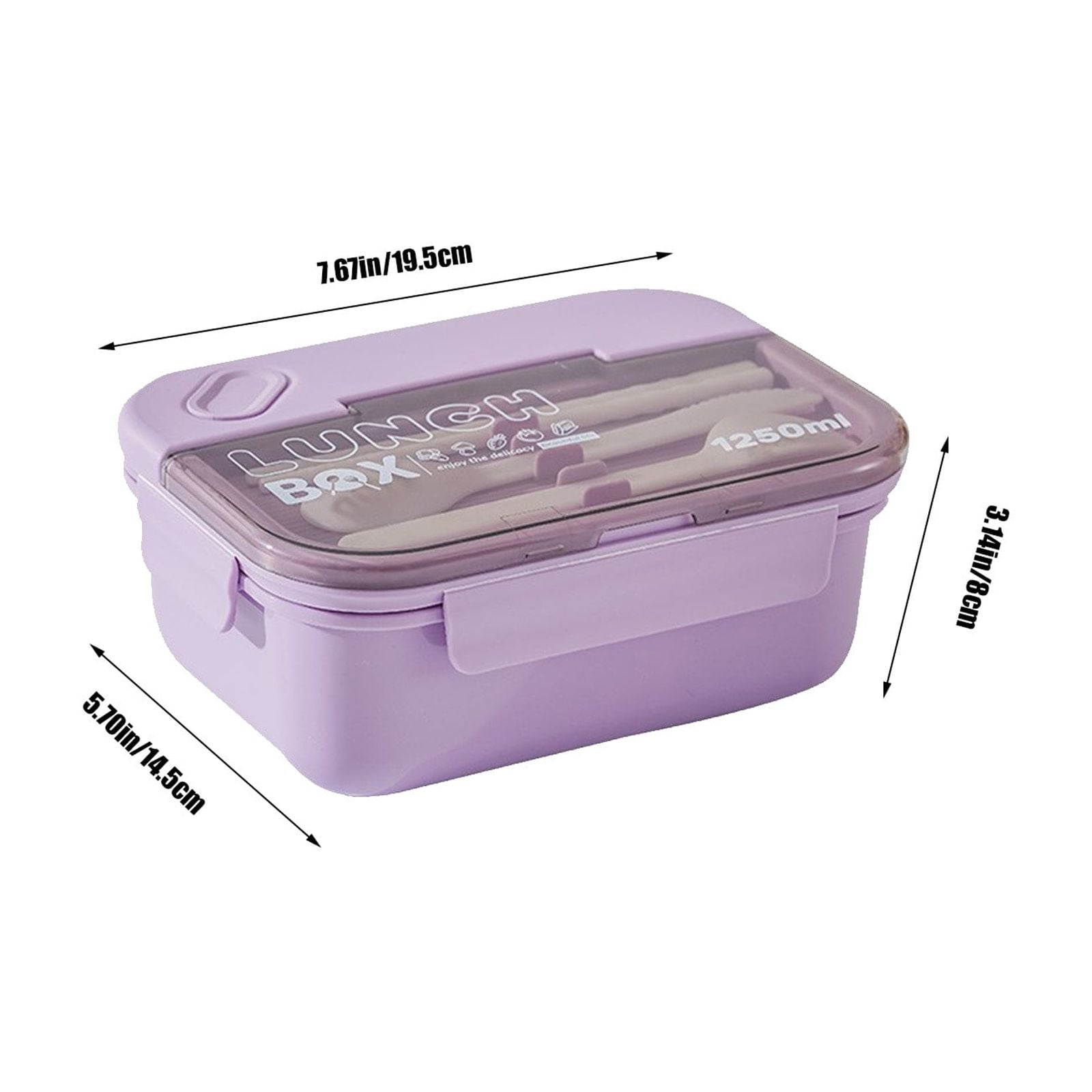 Lunch Box Containers With Dividers, 3 Compartments In One Large Lunch Box, Leakproof Lunch Box, Plastic Microwave Lunch Box Sealed Adult, Suitable For Dining Out Work Purpel - Image 6