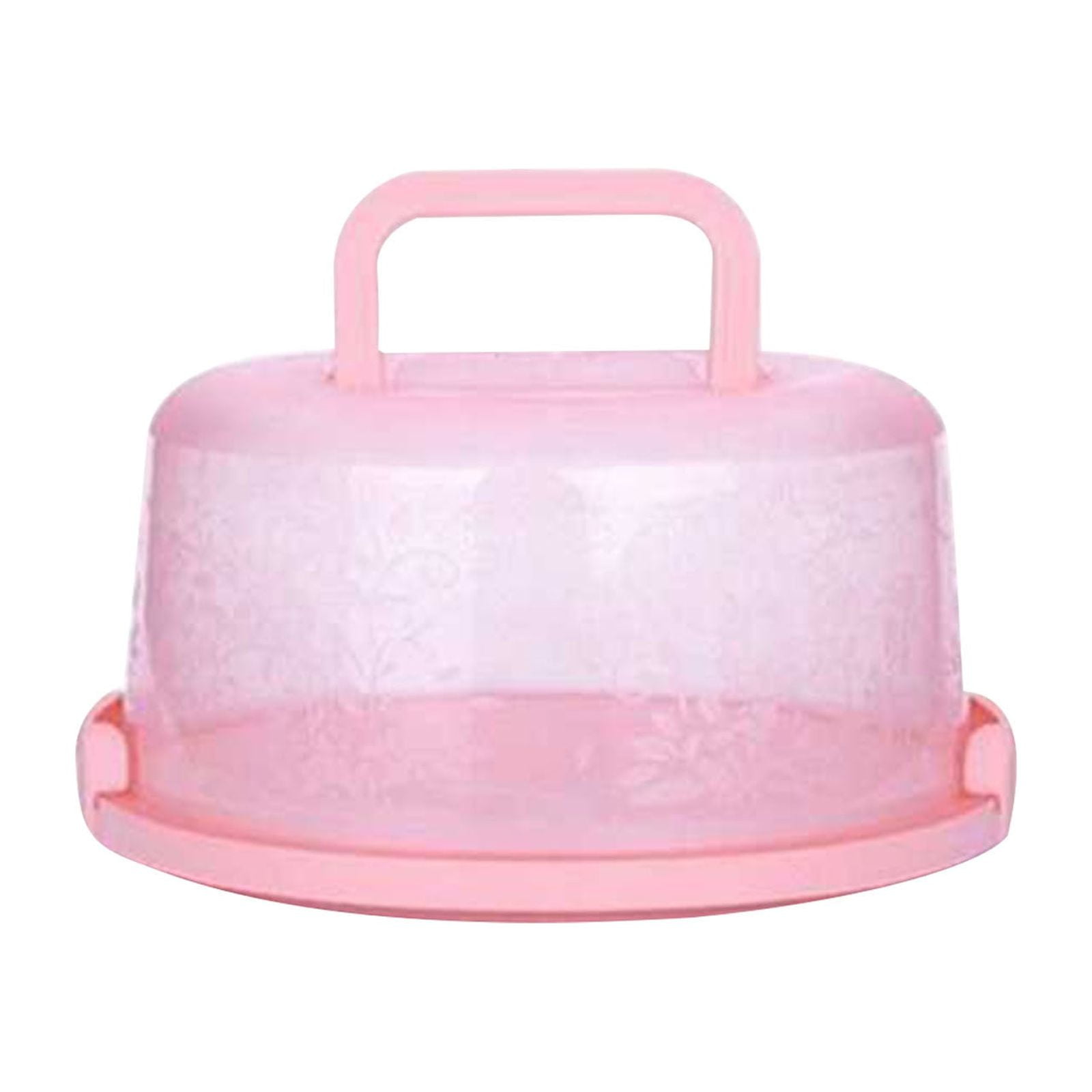 Clearance! Round Cake Carrier Cake Container With Lid And Handles, Large Cupcake Carrier Cake Keeper Sturdy Cupcake Box Cupcake Holder With Two Secure Side Closures Dishwasher Safe, Fresh Storage Pink - Image 6