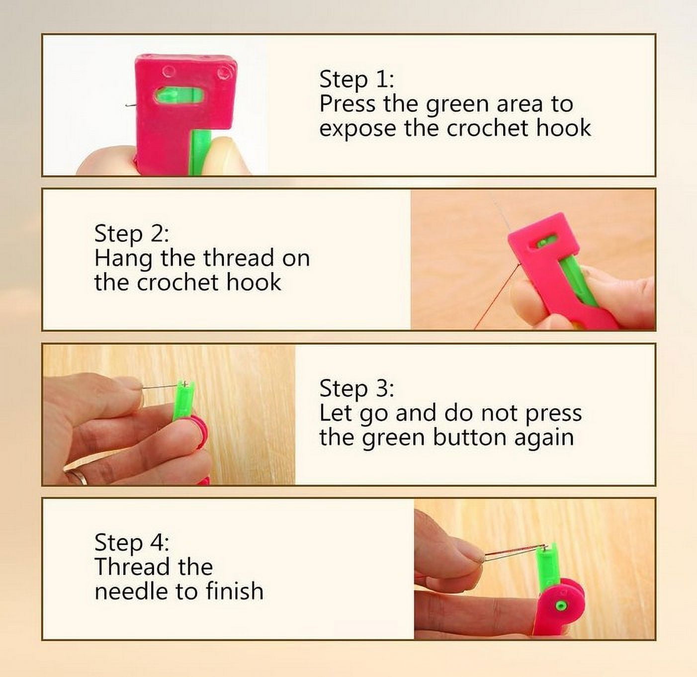 Automatic Needle Threader,2024 New Sewing Needle Threaders Automatic Needle Threading Device for Sewing Embroidery Cross Stitch Craft Stitching Knitting Quilting Green - Image 5