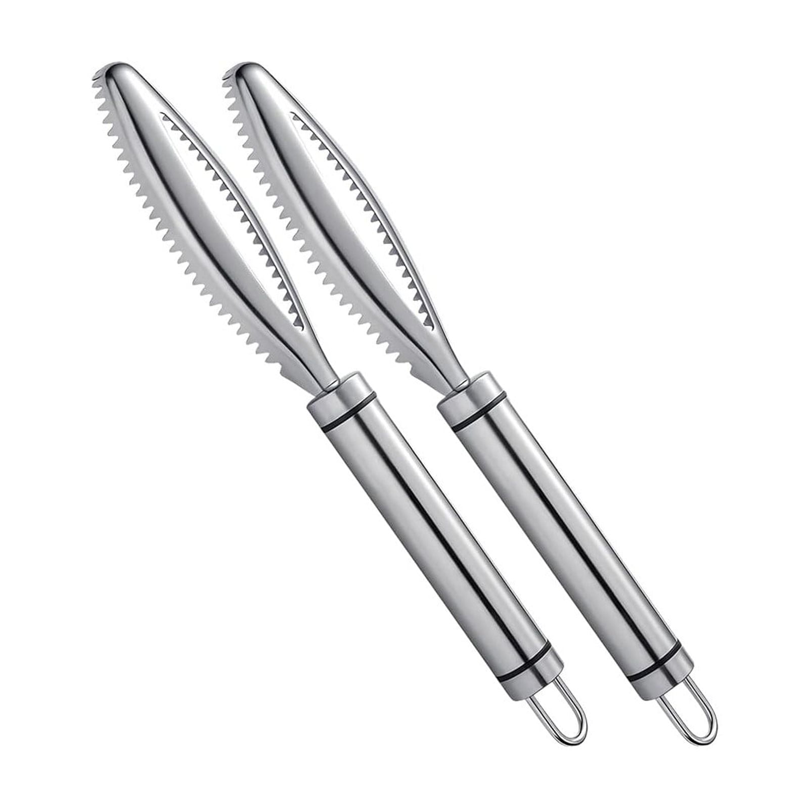 Fish Scales Scraping Tool, 2024 New Multifunction Stainless Steel Fish Scale Remover Fish Cleaning Kit, Premium Fish Descaler Sawtooth Fish Scaler Remover Kitchen Tool for Home 2PC - Image 2