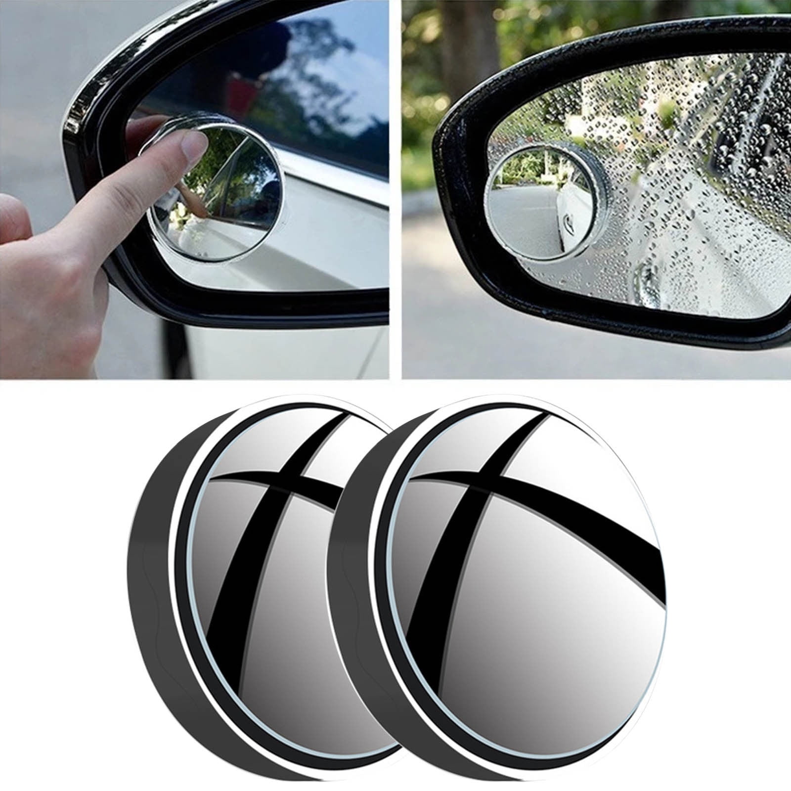 Suction Cup Car Convex Blind Spot Mirror, 2024 New Upgrade Blind Spot Mirror, 360° Wide Angle Side Rear View Mirror, Reversing Auxiliary Blind Spot Mirrors for Cars SUV and Trucks 2PCS Black - Image 1