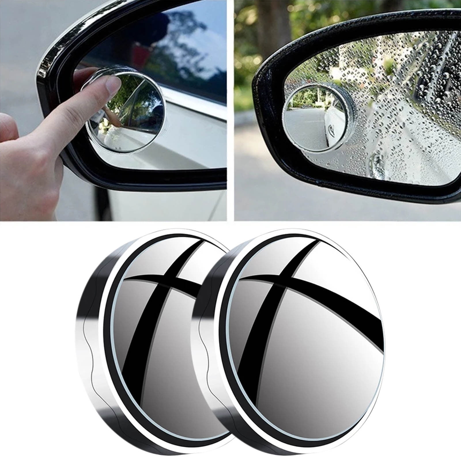 Suction Cup Car Convex Blind Spot Mirror, 2024 New Upgrade Blind Spot Mirror, 360° Wide Angle Side Rear View Mirror, Reversing Auxiliary Blind Spot Mirrors for Cars SUV and Trucks 2PCS Silver - Image 1