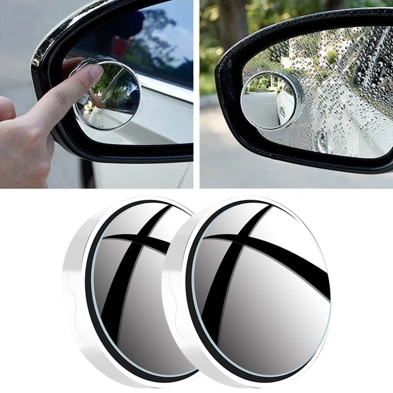 Suction Cup Car Convex Blind Spot Mirror, 2024 New Upgrade Blind Spot Mirror, 360° Wide Angle Side Rear View Mirror, Reversing Auxiliary Blind Spot Mirrors for Cars SUV and Trucks 2PCS White - Image 1