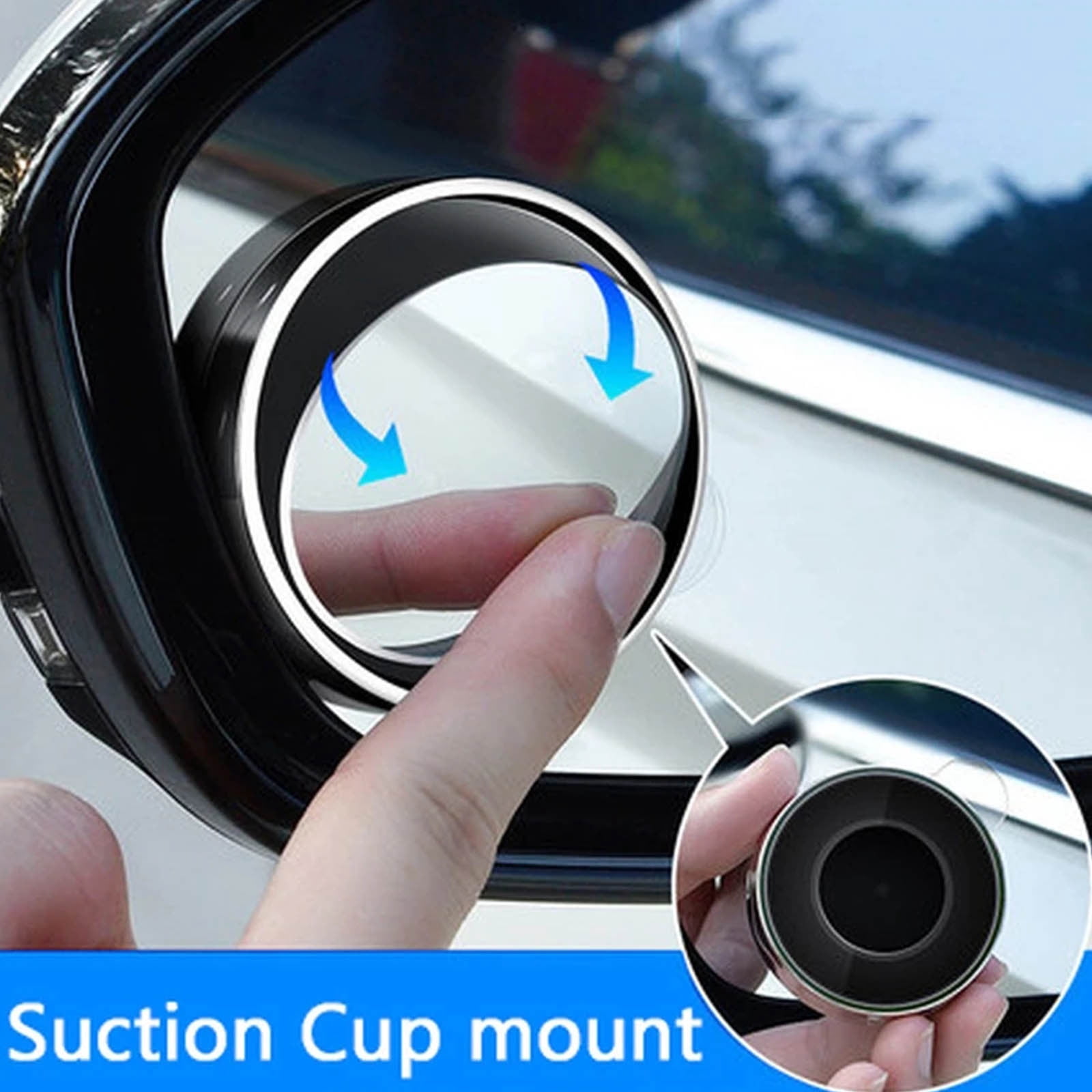 Suction Cup Car Convex Blind Spot Mirror, 2024 New Upgrade Blind Spot Mirror, 360° Wide Angle Side Rear View Mirror, Reversing Auxiliary Blind Spot Mirrors for Cars SUV and Trucks 2PCS White - Image 3