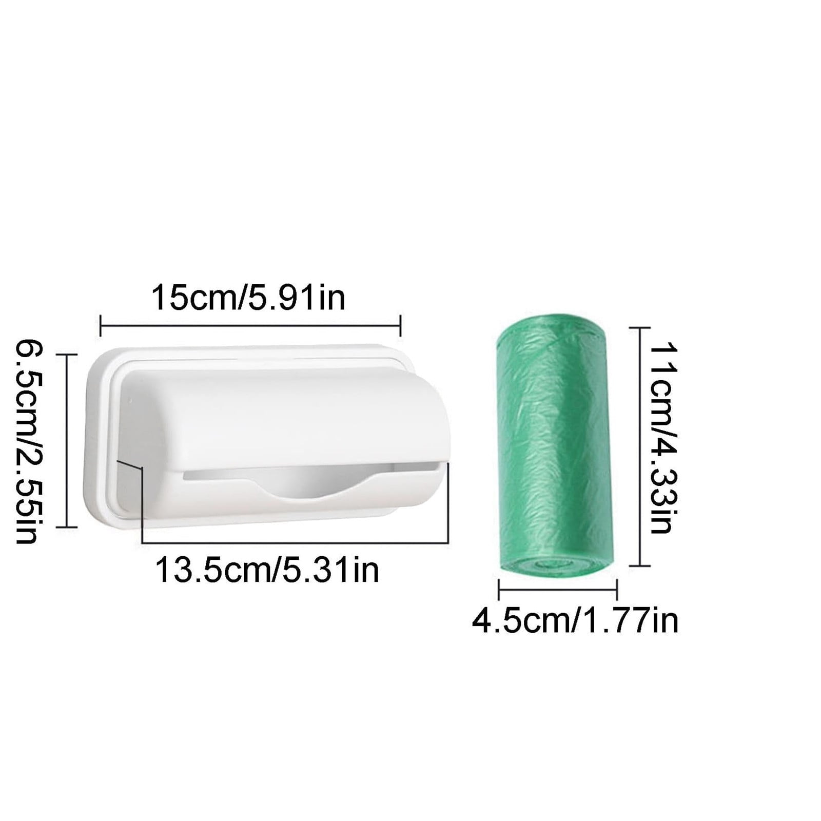 Trash Bags Dispenser Bag Dispenser For Small Bin Liner Kit Trash Bag Dispenser For Bottom Of Can Trash Can Liner Dispenser No Punching Required Wall Mount Garbage Bag Dispenser Beige - Image 2