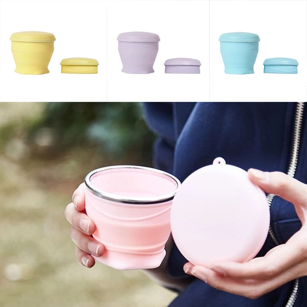1pcs Water Bottle - Collapsible Cup - Silicone Collapsible Travel Mug, Reusable, Portable, Foldable Design, Outdoor, Hot and Cold Drinks, Hiking, Camping(Purple) - Image 3