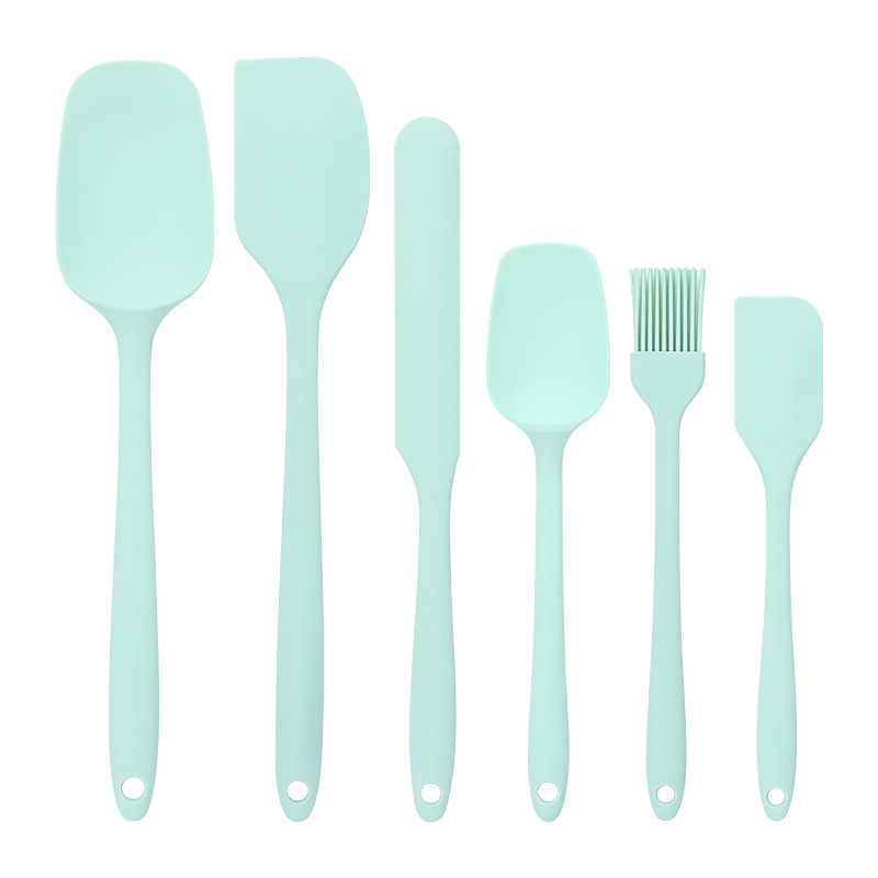 Baking - Silicone Spatulas - Set of 6 Silicone Spatulas, Heat Resistant up to 600°F, Food Safe, BPA Free, Flexible, Suitable for Frying Eggs, Burgers and Pancakes（Blue） - Image 1