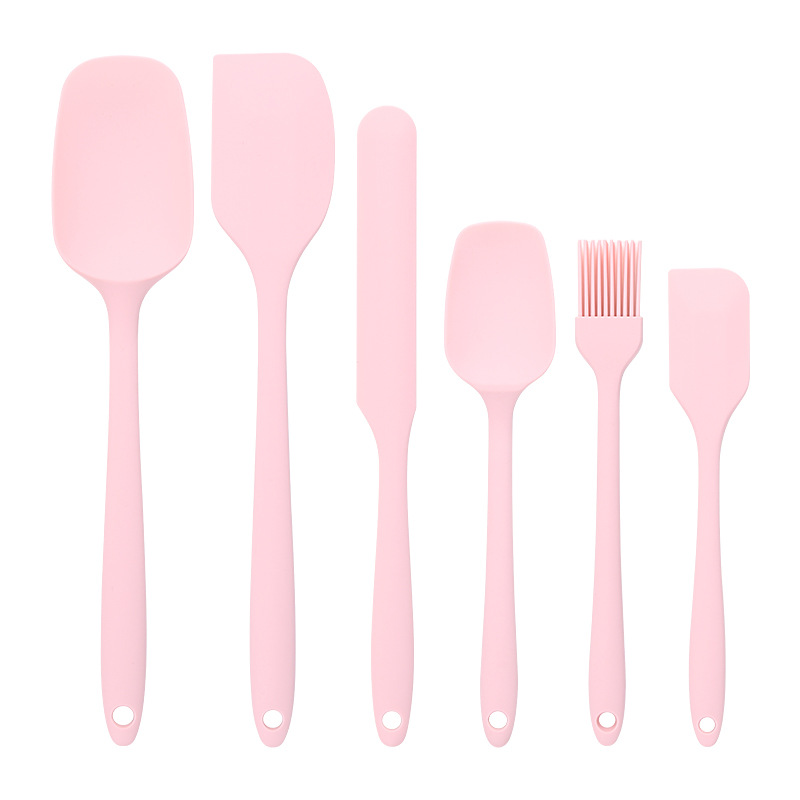Baking - Silicone Spatulas - Set of 6 Silicone Spatulas, Heat Resistant up to 600°F, Food Safe, BPA Free, Flexible, Suitable for Frying Eggs, Burgers and Pancakes（Pink） - Image 1