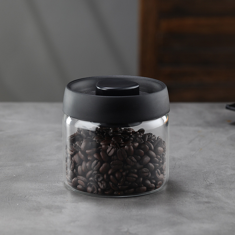 Glass Storage Jar - Airtight Storage Canister - Coffee Canister - Glass Jar with Lid - Food Storage Jar - Candy Jar - Storage Jar - Kitchen Organizer - Pasta Jar - Cookie Jar - Muesli Jar - Storage Jars - Kitchen Accessories - Black - 1 Piece - Image 1