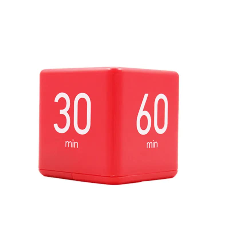 Kitchen Timer - Timer - Cube Timer - Flip Timer - Digital Kitchen Timer - Pomodoro Timer - Time Management - Study Timer - Visual Timer - Kitchen Timer - Countdown - Desk Accessories - Kitchen Timers - Gravity Timer - Red - 1 Piece - Image 1