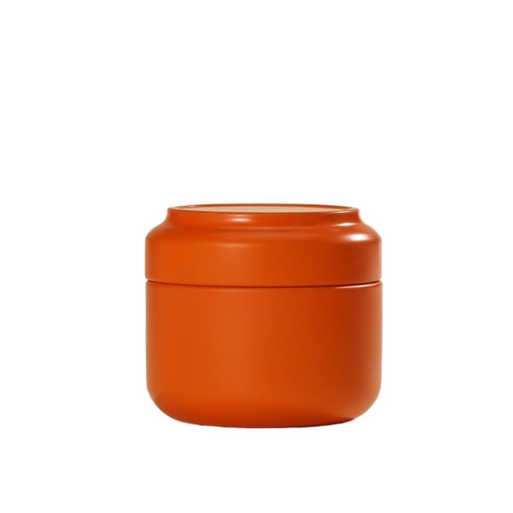 Tea Box - Portable Mini Tea Caddy, Large Tea Storage Container, Small Round Tin Coffee Caddy - Image 1