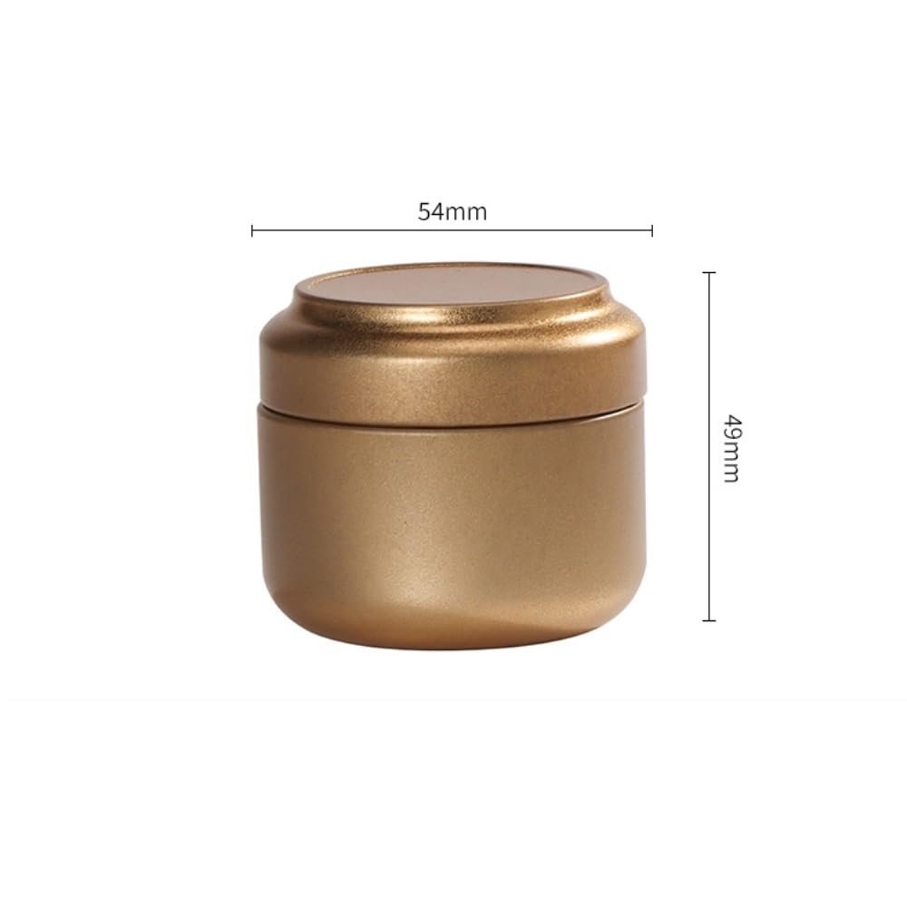 Tea Box - Portable Mini Tea Caddy, Large Tea Storage Container, Small Round Tin Coffee Caddy - Image 2