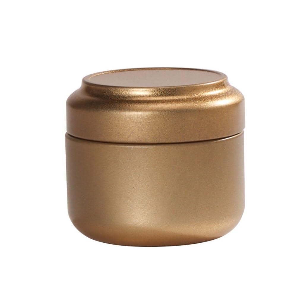 Tea Box - Portable Mini Tea Caddy, Large Tea Storage Container, Small Round Tin Coffee Caddy - Image 1