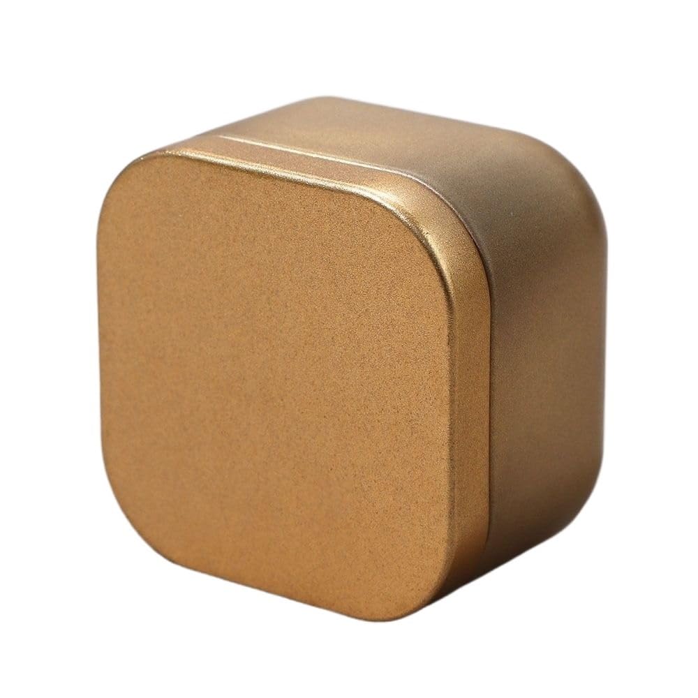 Tea box - Square tin container, tea caddy, metal candy box - Image 1