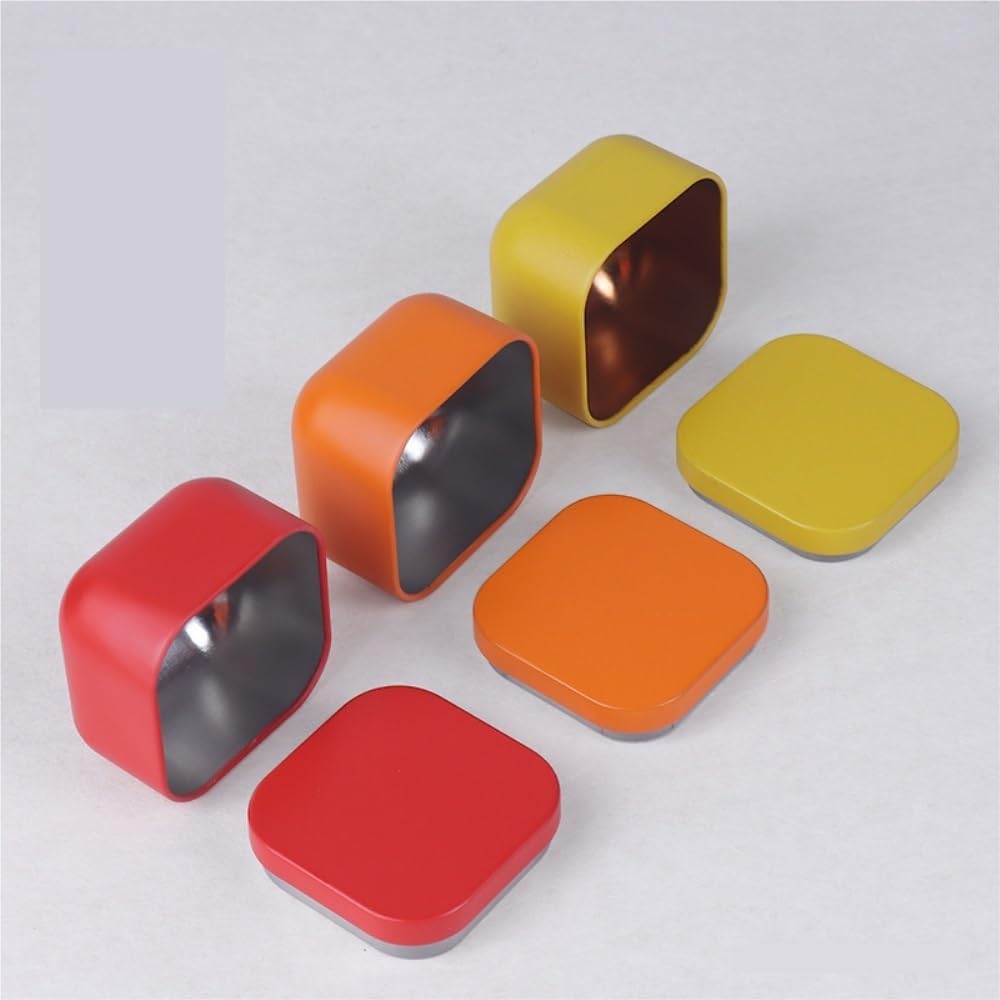 Tea box - Square tin container, tea caddy, metal candy box - Image 3