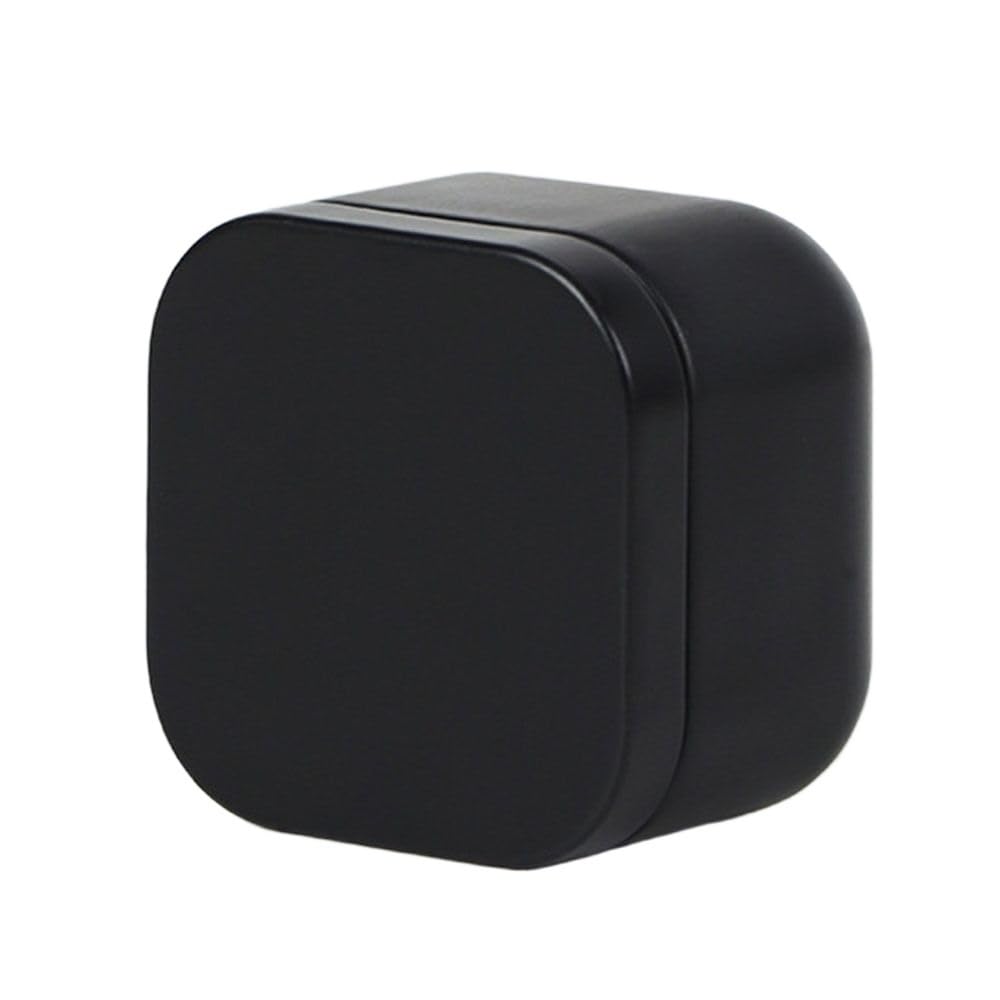 Tea box - Square tin container, tea caddy, metal candy box - Image 1