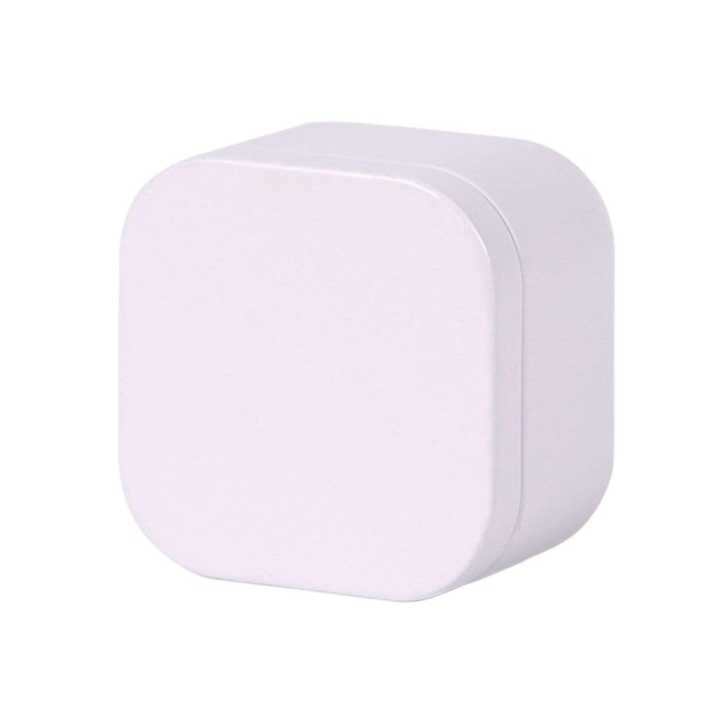 Tea box - Square tin container, tea caddy, metal candy box - Image 1
