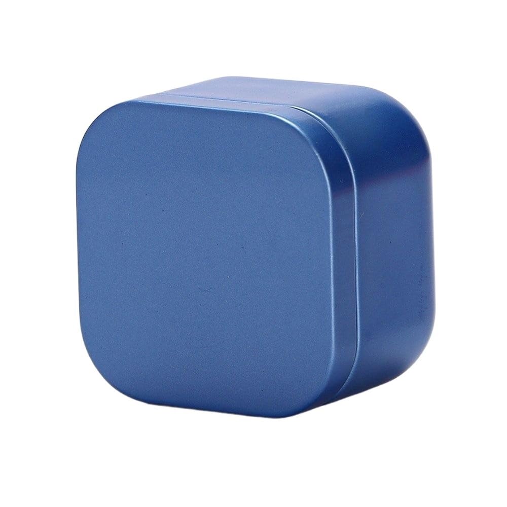 Tea box - Square tin container, tea caddy, metal candy box - Image 1