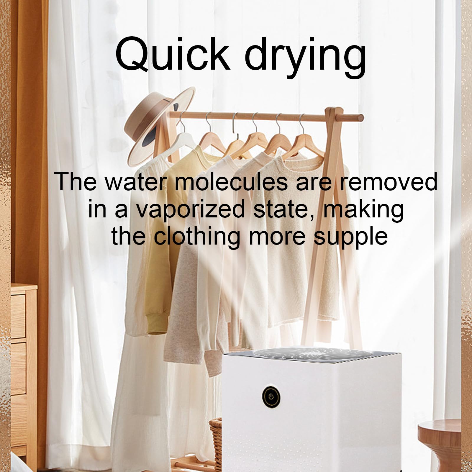 Dehumidifier - has a transparent 1-liter water tank, is quiet in use, and has an automatic shut-off function. It is suitable for indoor spaces such as basements, bathrooms, campers, and wardrobes. - Image 3