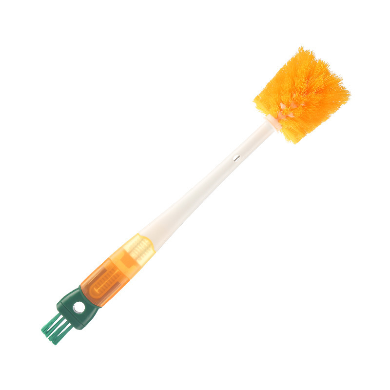 Bottle Brush - Dishwashing Brush - Straw Brush - Bottle Cleaner - Drinking Bottle - Thermos Cup - Cup Cleaner - Crevice Brush - Kitchen Accessories - Multifunctional - Orange - 1 Piece - Image 1