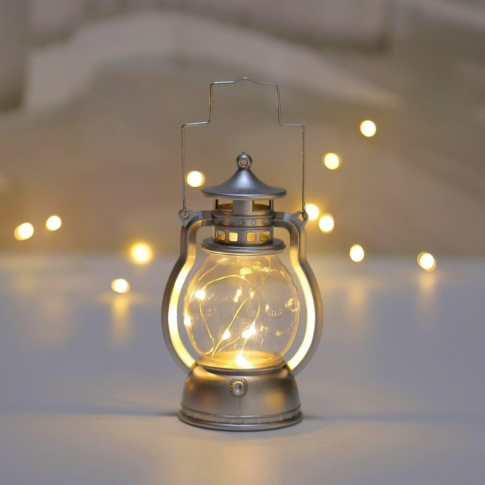 Battery operated candles - LED candles - candles - Hangable - Retro decorations - Christmas candles - LED candles with moving flame - Rituals products - candle holder - rechargeable candles - battery operated moving candles - Silver - Image 1