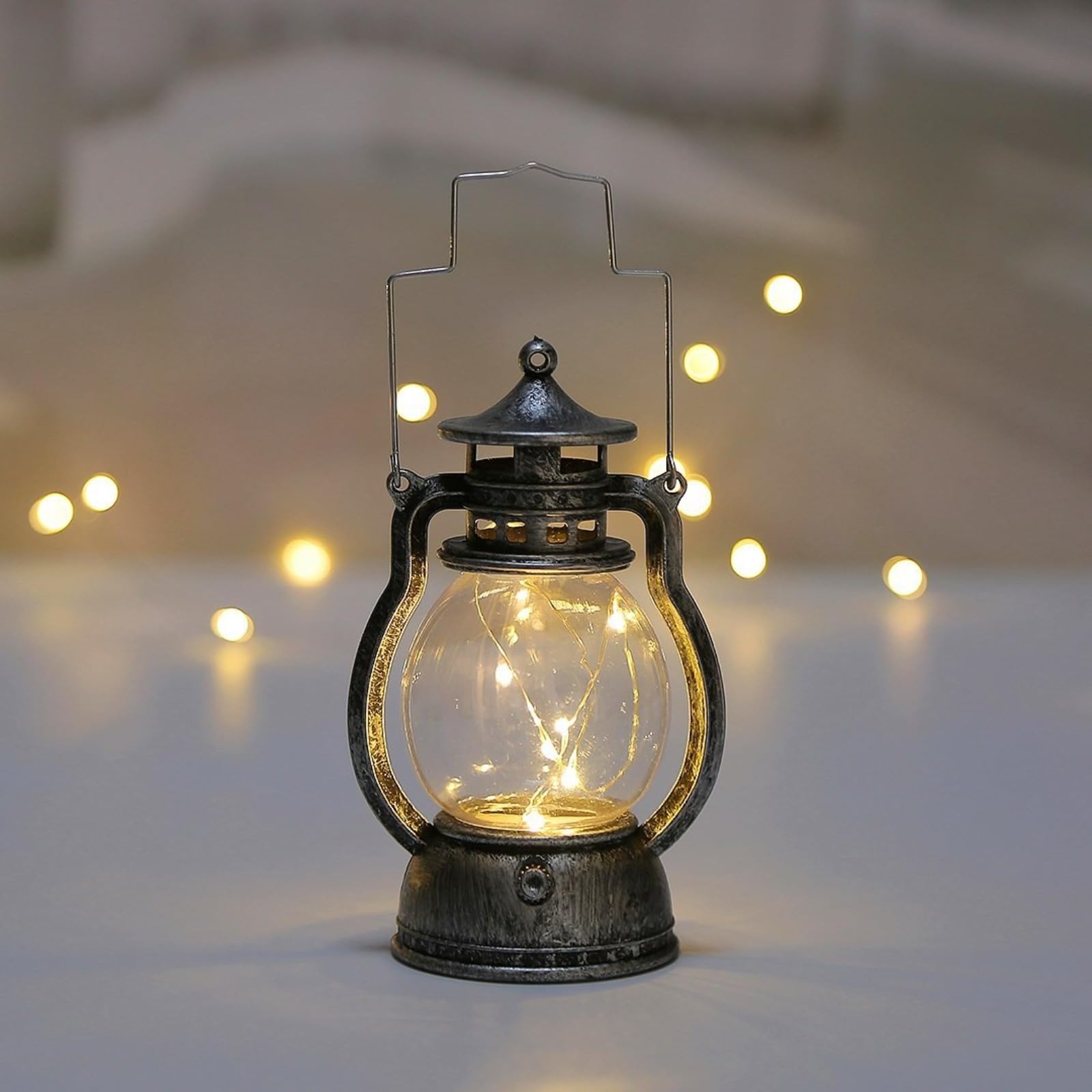 Battery operated candles - LED candles - candles - Hangable - Retro decorations - Christmas candles - LED candles with moving flame - Rituals products - candle holder - rechargeable candles - moving battery candles - Antique silver - Image 1