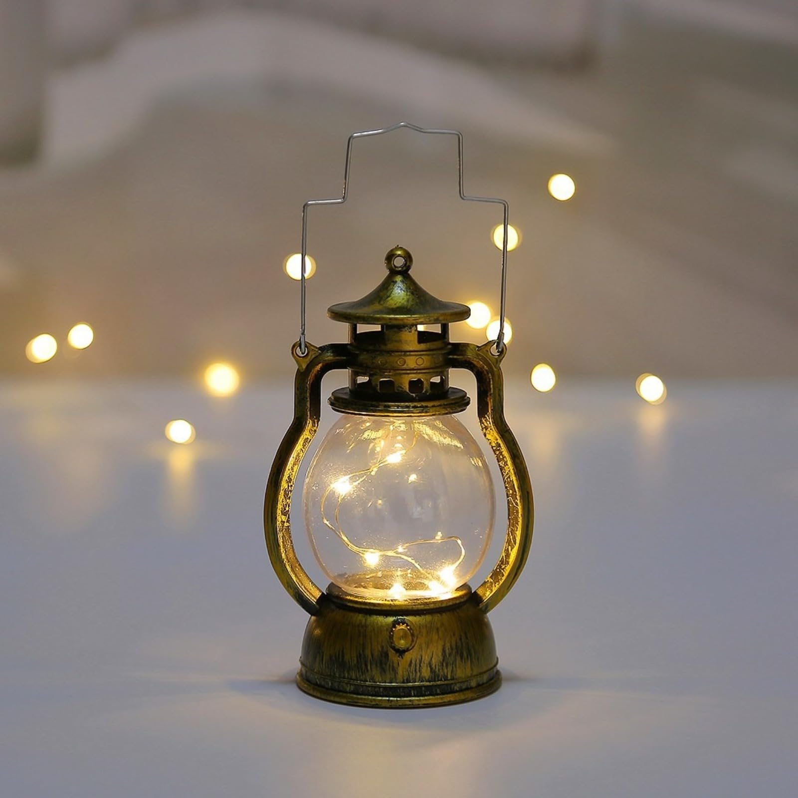Battery operated candles - LED candles - candles - Hangable - Retro decorations - Christmas candles - LED candles with moving flame - Rituals products - candle holder - rechargeable candles - moving battery candles - Antique gold - Image 1