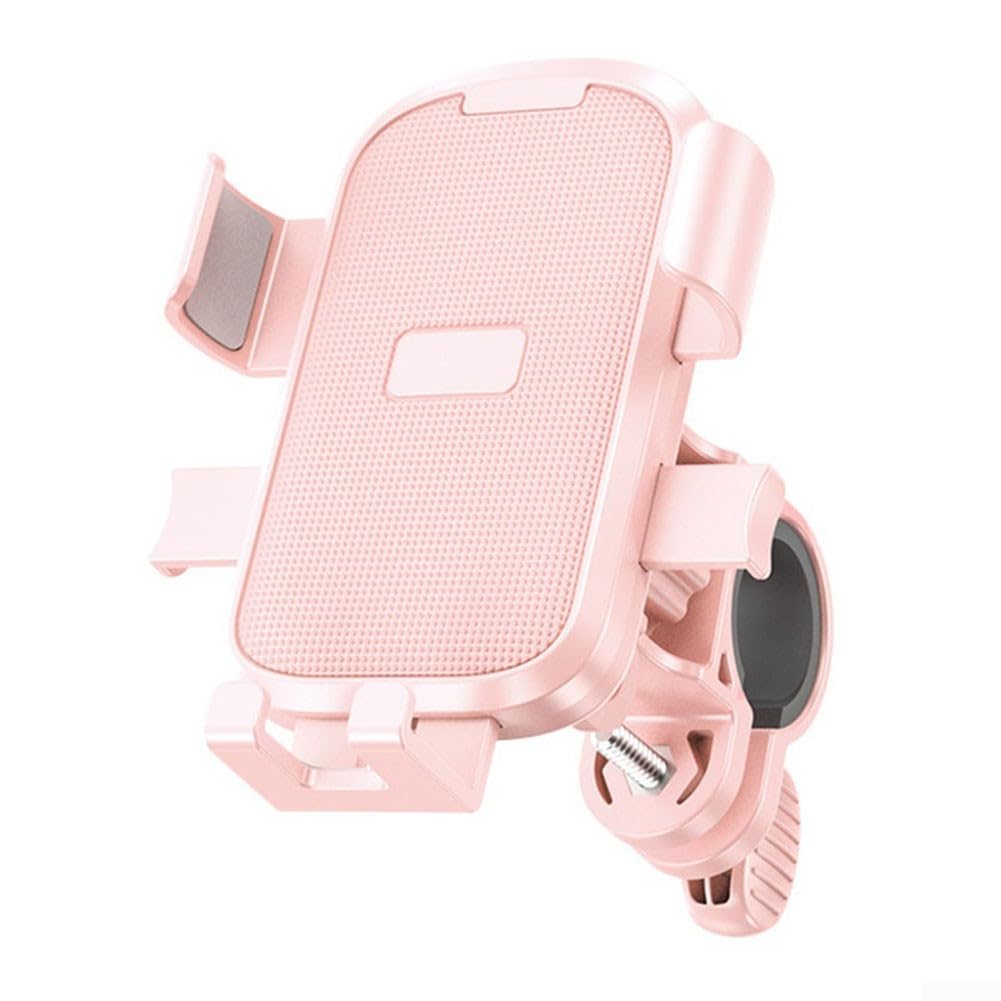 Bicycle Phone Holder - Universal - Shock and Vibration Protection Bicycle/Motorcycle/Scooter/ATV - Phone Stand - Smartphone Holder - 360 Degree Rotatable - Pink - Image 1