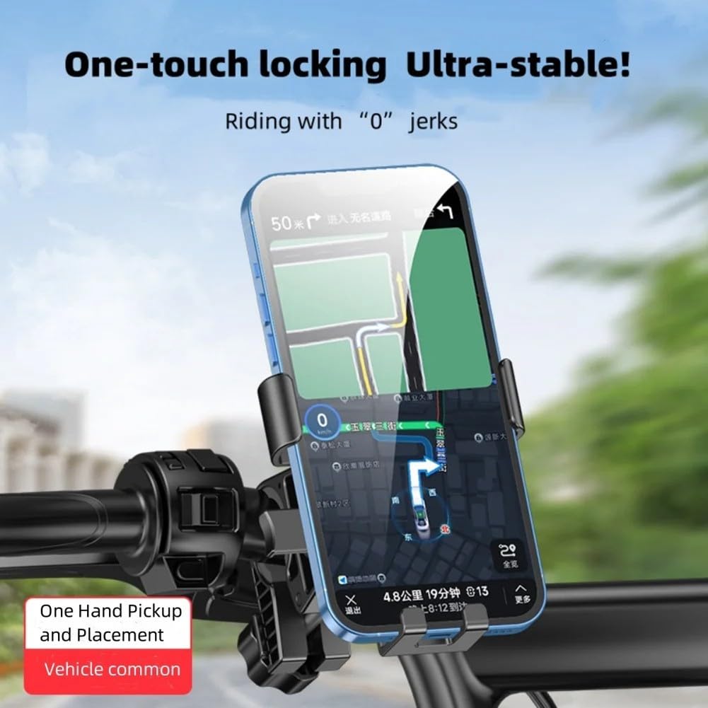 Bicycle Phone Holder - Universal - Shock and Vibration Protection Bicycle/Motorcycle/Scooter/ATV - Phone Stand - Smartphone Holder - 360 Degree Rotatable - Pink - Image 4