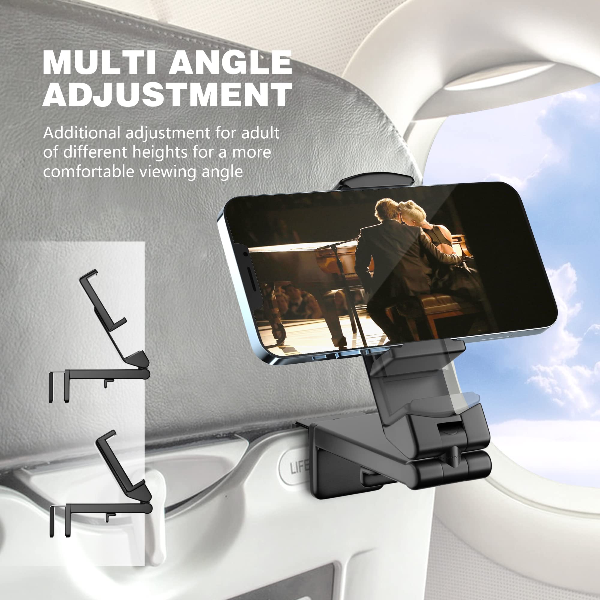 Airplane Phone Holder - Phone Stand Desk - Table - Cell Phone Holder - Stand - 360 Degree Rotatable - Travel - Suitable for Tabletops and Trays - Pink - Image 7