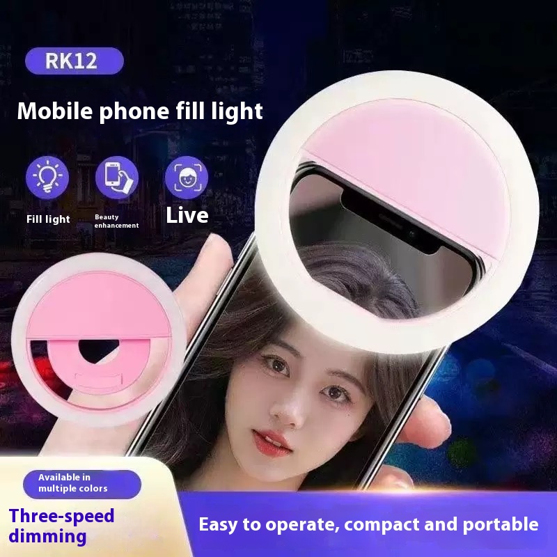 Ring Lamp Phone - Selfie Lamp - LED Ring Light - TikTok Lamp - Vlog Lighting - Makeup Light - Smartphone Gadgets - Clip On - 3 Modes - Rechargeable - White - 1 piece - Image 3