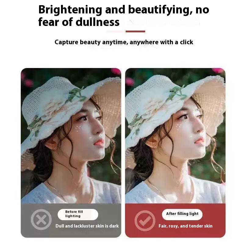Ring Lamp Phone - Selfie Lamp - LED Ring Light - TikTok Lamp - Vlog Lighting - Makeup Light - Smartphone Gadgets - Clip On - 3 Modes - Rechargeable - White - 1 piece - Image 5
