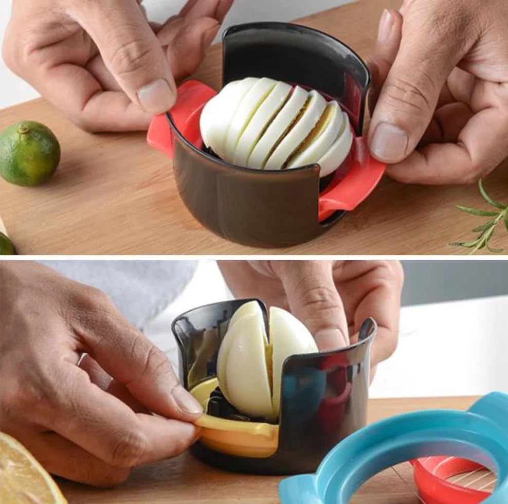 Egg Slicer - Multifunctional Egg Slicer - 3 in 1 Egg Slicer - Egg Splitter - Mushroom Slicer - Kitchen Aid - Cutting Aid - Kitchen Utensils - Stainless Steel Egg Slicer - Fruit Slicer - Strawberry Slicer - Kitchen Gadget - Kitchen Accessories - Colorful - - Image 6