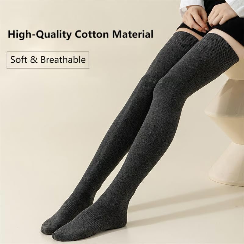 Overknee Socks Women - Knee Socks - Long Socks - Thigh High Socks - Leg Warmers - Winter Socks - Stockings - High Socks - Cotton Socks - Warm Socks - Long Knee Socks - Legwear - Women's Socks - House Socks - Multicolor - 5 Pairs - Image 5