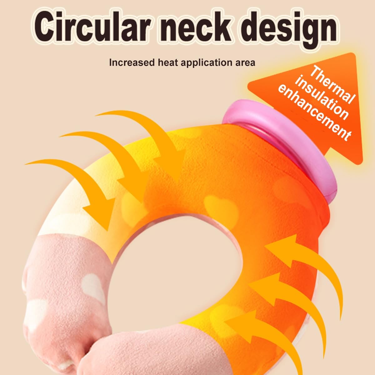 Neck warmer - Shoulder warmer - Hot water bottle - U-shaped hot water bottle - Neck warmer - Hot water bottle - Hot water bottle with cover - Shoulder warmer - Neck pillow - Heating cushion - Soft hot water bottle - Relaxation - Bedside hot water bottle - - Image 6