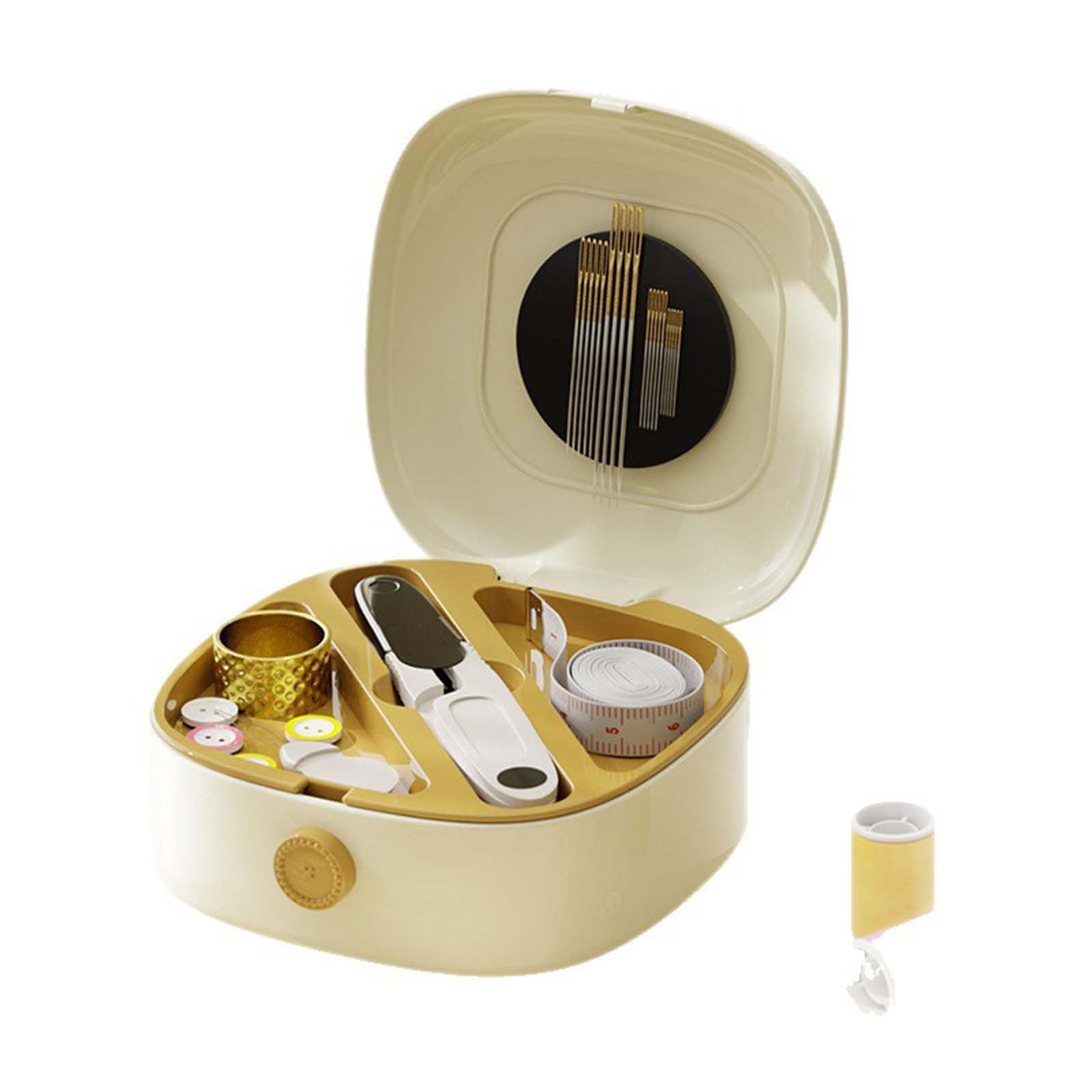 Sewing Kit - Sewing Box - Sewing Thread - Sewing Supplies - Haberdashery - Travel Sewing Kit - Sewing Kit - Sewing Accessories - Clothing Repair Kit - Needles and Thread - Needle and Thread - Measuring Tape - Crafts - Sewing Case - Starter Kit - Beige - 1 - Image 1