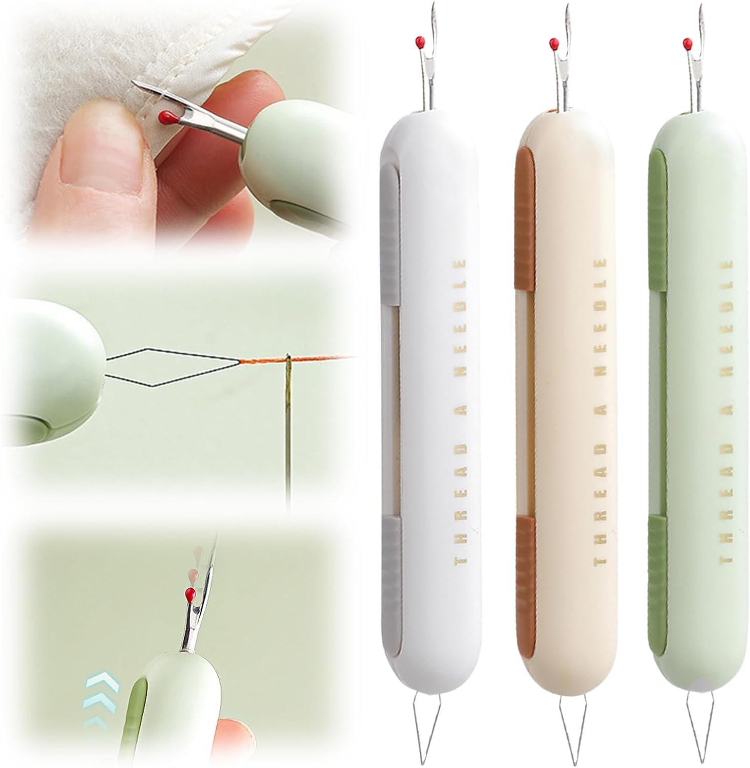 Seam ripper - Needle threader - Sewing supplies - Seam opener - Needle threader - Sewing supplies - Seam ripper - Needle threader - Clothing repair - Sewing tools - Sewing accessories - Embroidery - Sewing box filling - Needle and thread - Multicolor - 3 - Image 1